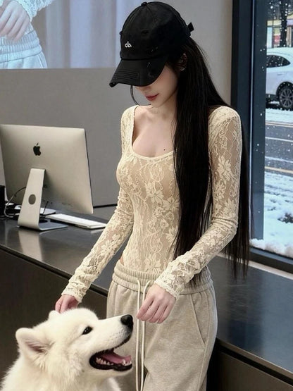 White Lace Bodysuit