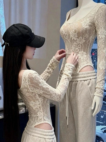 White Lace Bodysuit