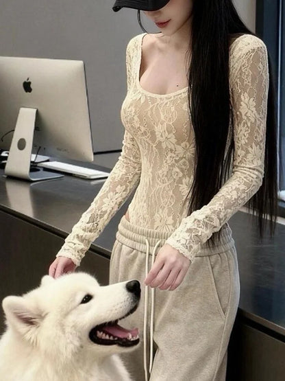 White Lace Bodysuit
